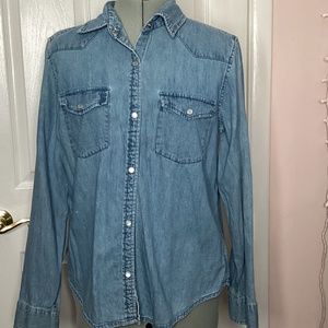 Garnet hill Denim button up Womens 12